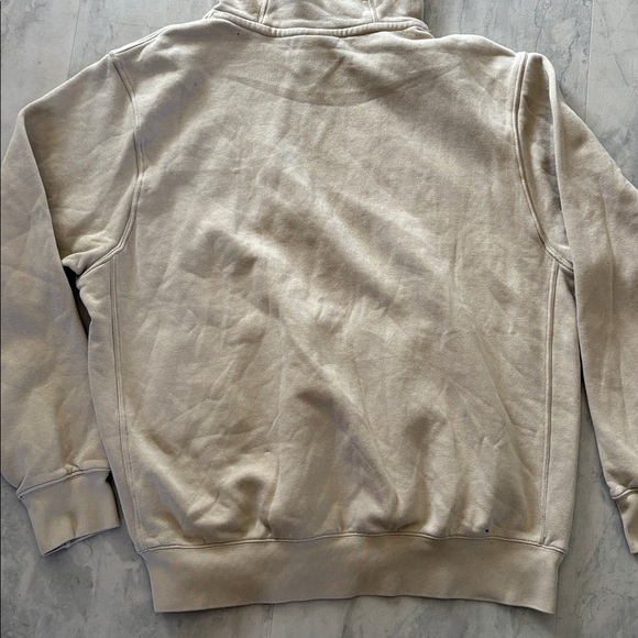 Nike  pullover hoodie  cream/white logo on chest  muff front pockets EUC - Picture 11 of 15
